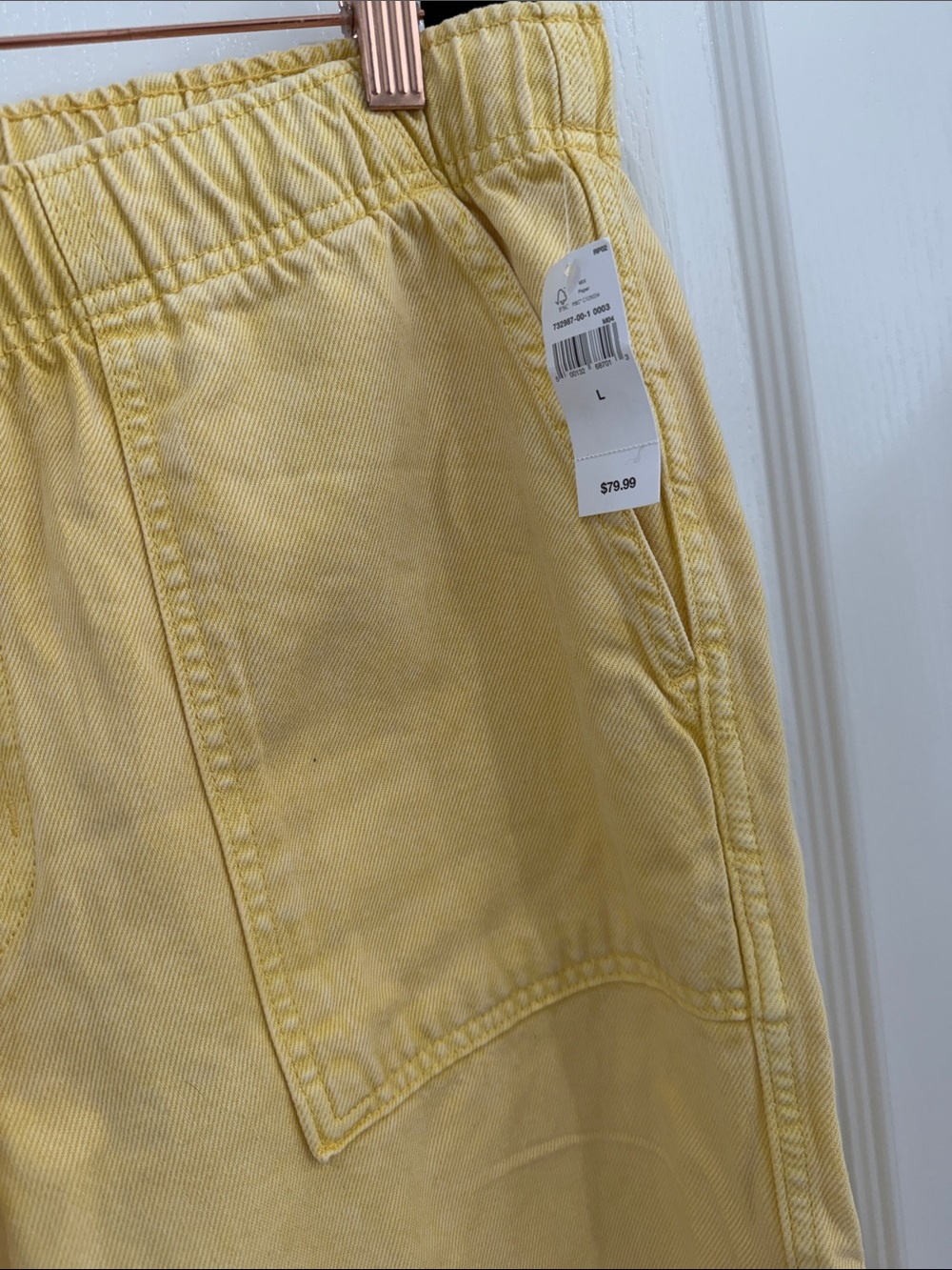 Gap Yellow pull on barrel Drawstring Casual Pants size large NWT - Picture 3 of 6